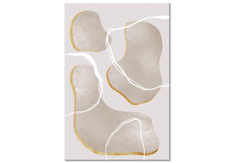 Canvas Print Fragments of Gray Marble - Beige Abstraction in Scandi Boho style