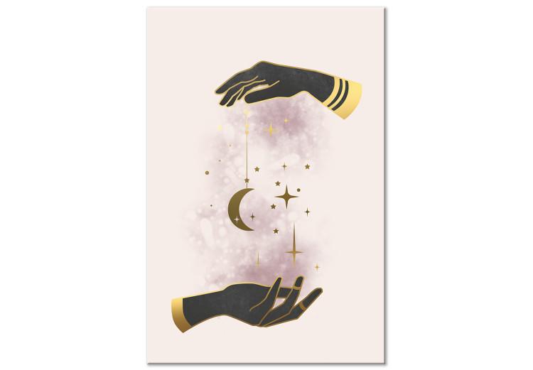 Stars and moon in hands - Golden and black elements