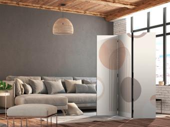 Room Divider Fountain (3-piece) - Geometric abstraction in circles in boho style