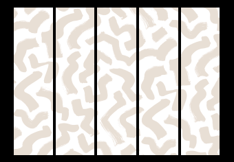 Room Divider Beige Pattern II (5-piece) - Light abstraction in scandiboho style