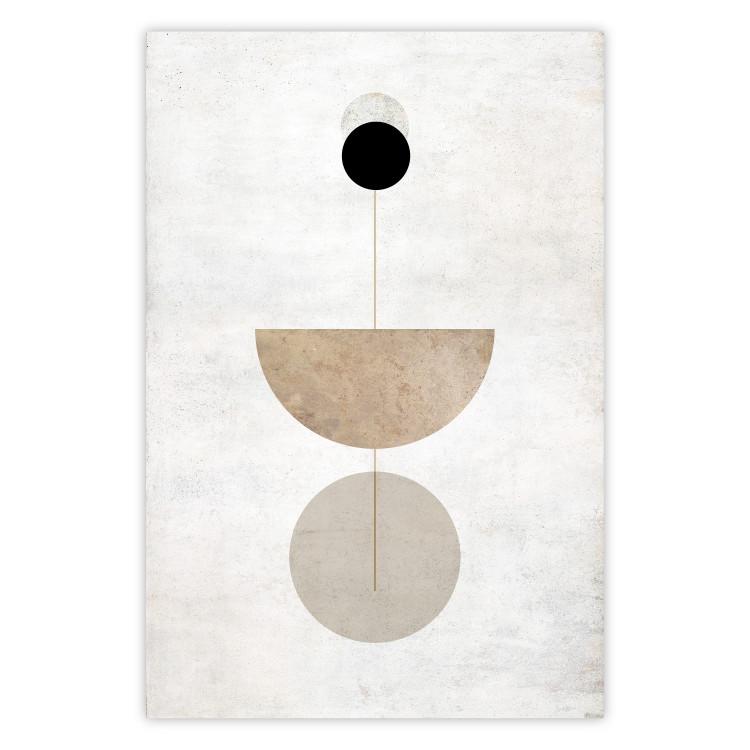 In Line - geometric abstraction with circles on a light background in boho style