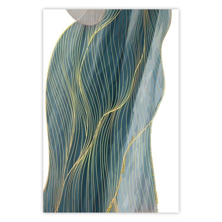 Turquoise Wave - elegant abstraction in bottle green color