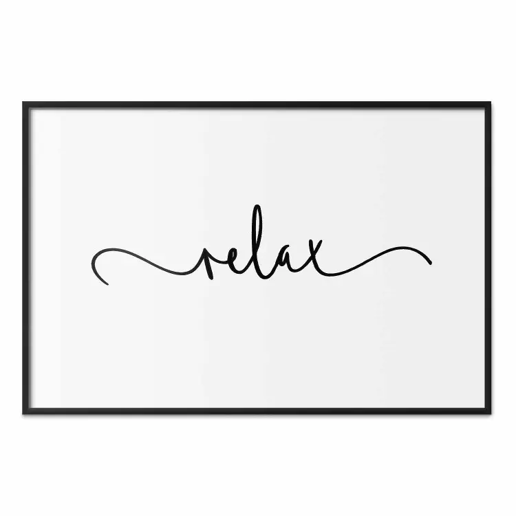 Relax - minimalist composition with English text