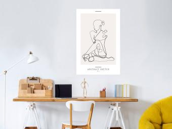 Poster Abstract Sketch - simple lineart with a woman figure and text