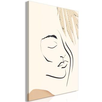 Canvas Senna Curtain (1-piece) Vertical - abstract lineart of a face