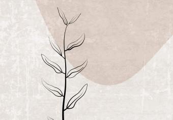Poster Gentle Touch - minimalist abstraction with a hand against beige background