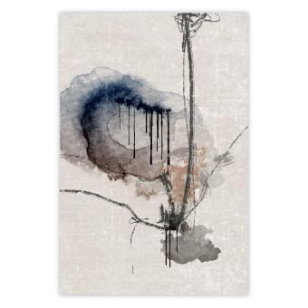 Poster Watercolor Stained Glass - artistic abstraction in brown and beige colors