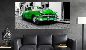 Large Canvas Cuban Classic Car (Green) II [Large Format]