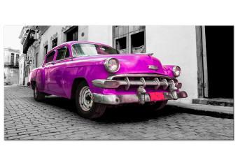 Large Canvas Cuban Classic Car (Pink) II [Large Format]