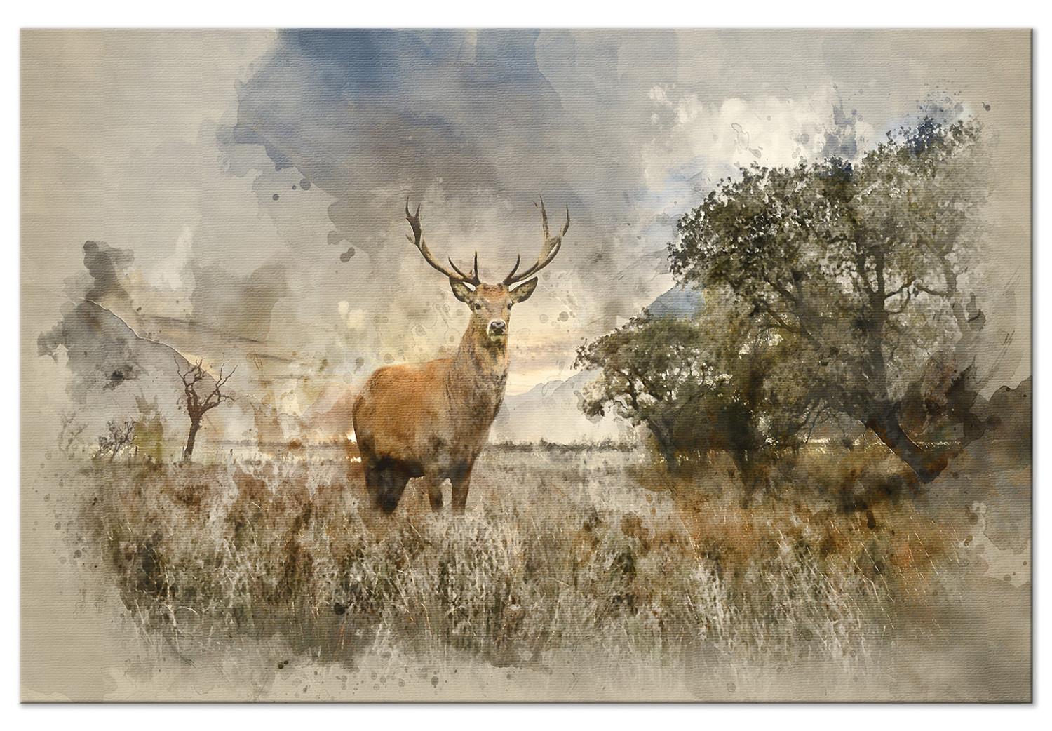 Large Canvas Deer in Field [Large Format]