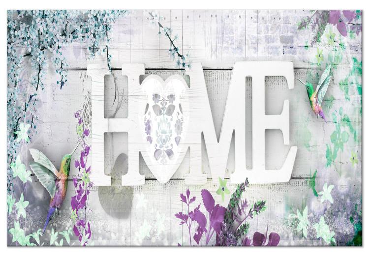 Large Canvas Print Home and Hummingbirds - Green [Large Format]