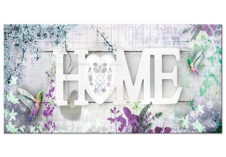 Large Canvas Print Home and Hummingbirds - Green II [Large Format]