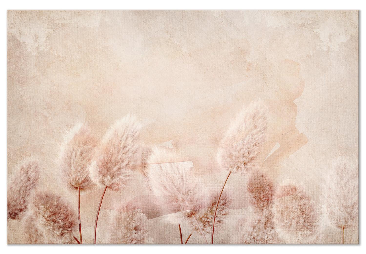 Canvas Sunny Clearing (1-piece) Wide - spring landscape of a pink meadow