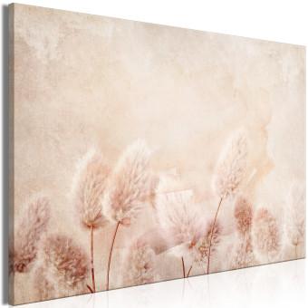Canvas Sunny Clearing (1-piece) Wide - spring landscape of a pink meadow