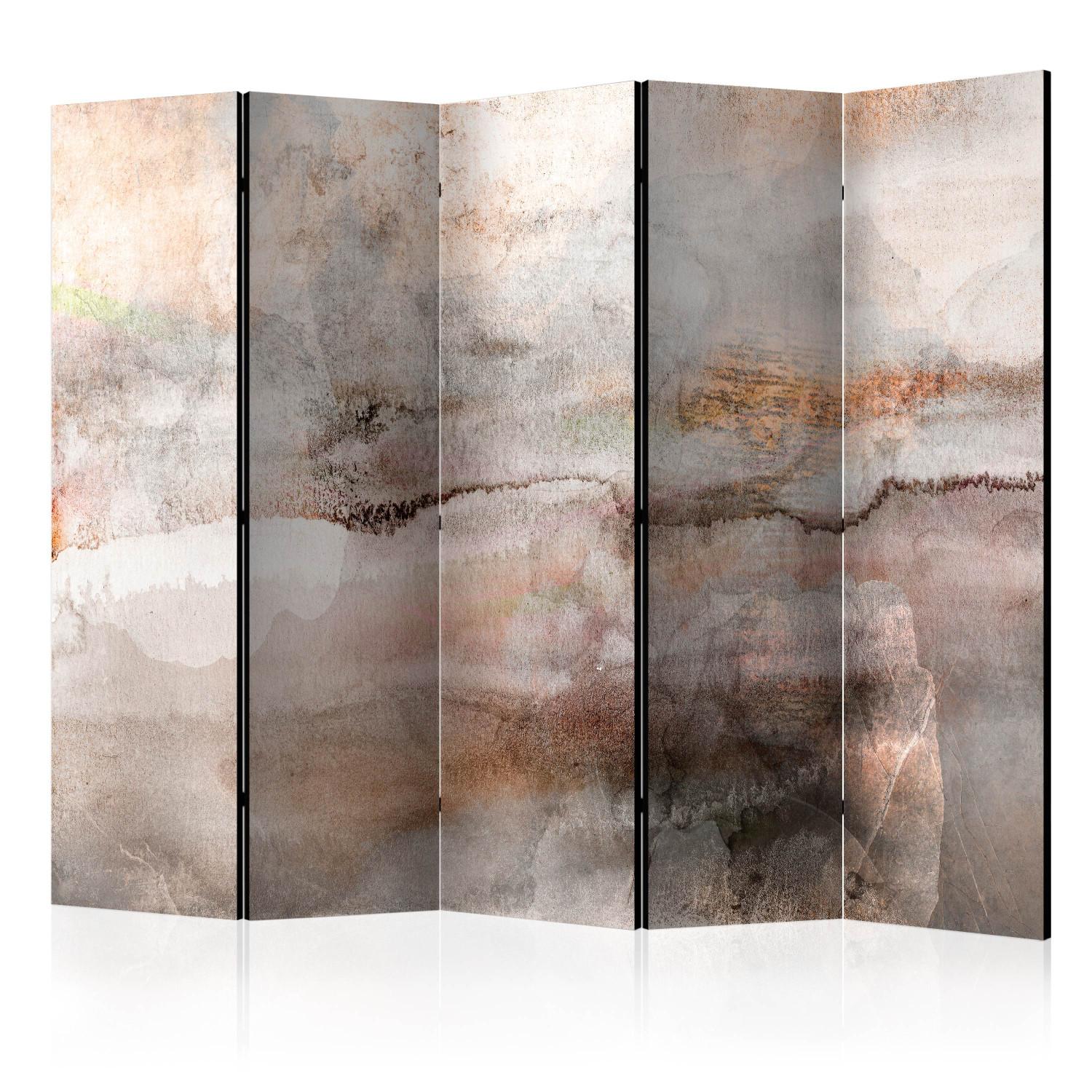 Room Divider Entanglement II (5-piece) - Abstraction with uneven texture