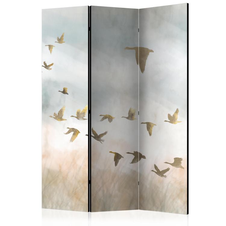 Golden Geese (3-piece) - Birds against the sky and countryside landscape