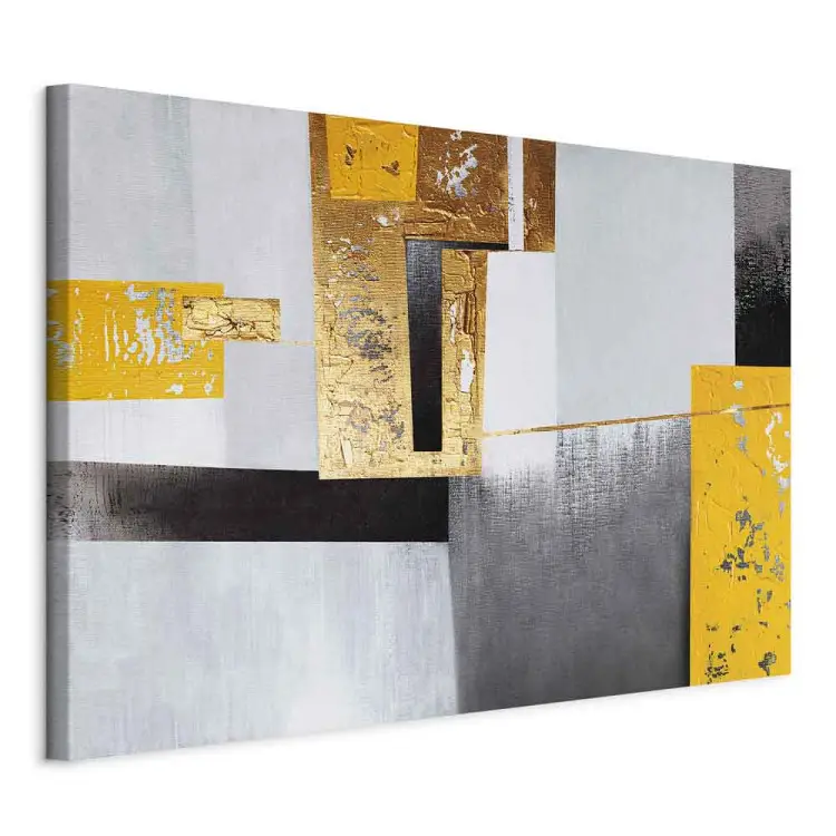 Golden Place Wide - modern abstraction with figures