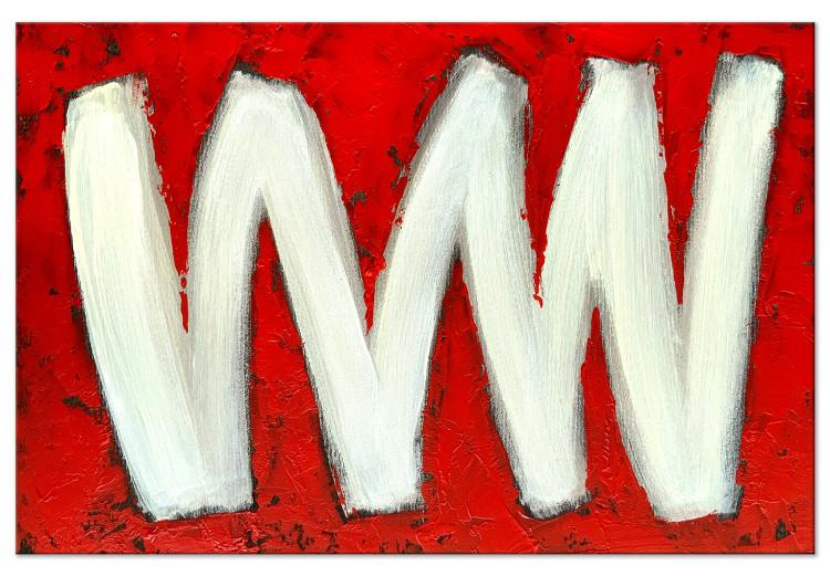 Two Letters W (1-piece) Wide - abstraction on a red background