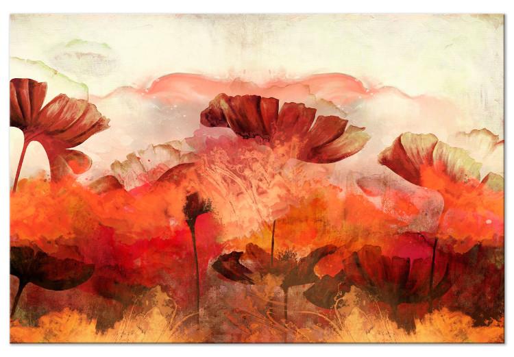 Fiery Flowers (1-piece) Wide - landscape in warm colors