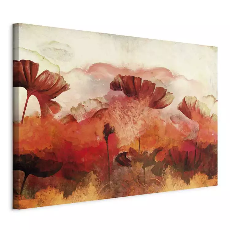 Fiery Flowers (1-piece) Wide - landscape in warm colors