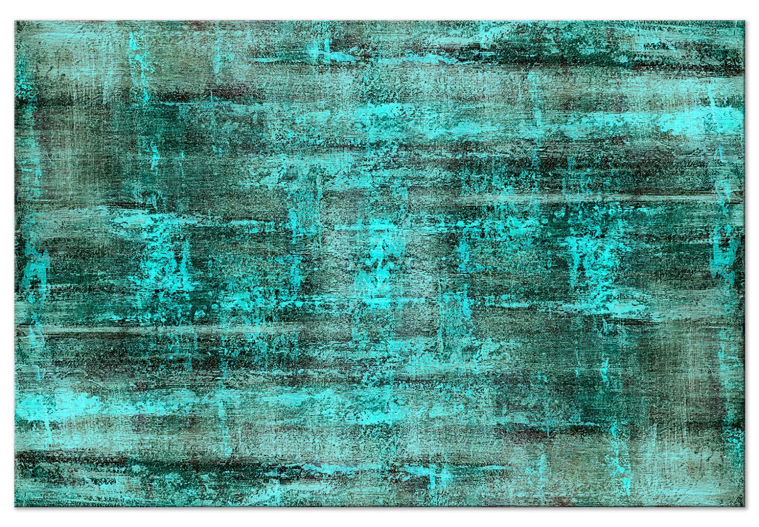 Canvas Emerald Waves (1-piece) Wide - modern green abstraction