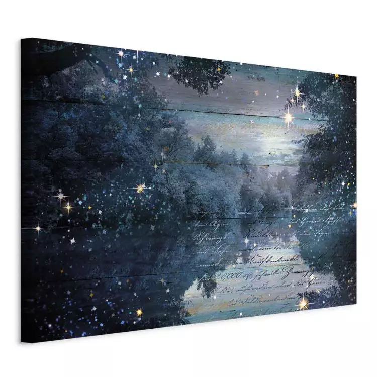Turquoise Dusk (1-piece) Wide - nighttime lake among trees