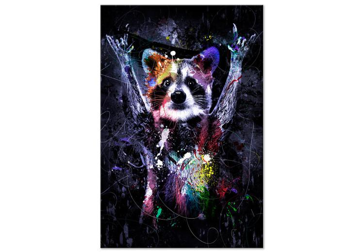 Happy Raccoon (1-piece) Vertical - futuristic animal composition