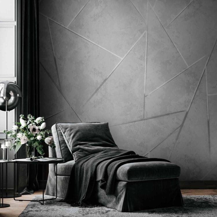 Wall Mural Industrial composition - abstract geometric grey space
