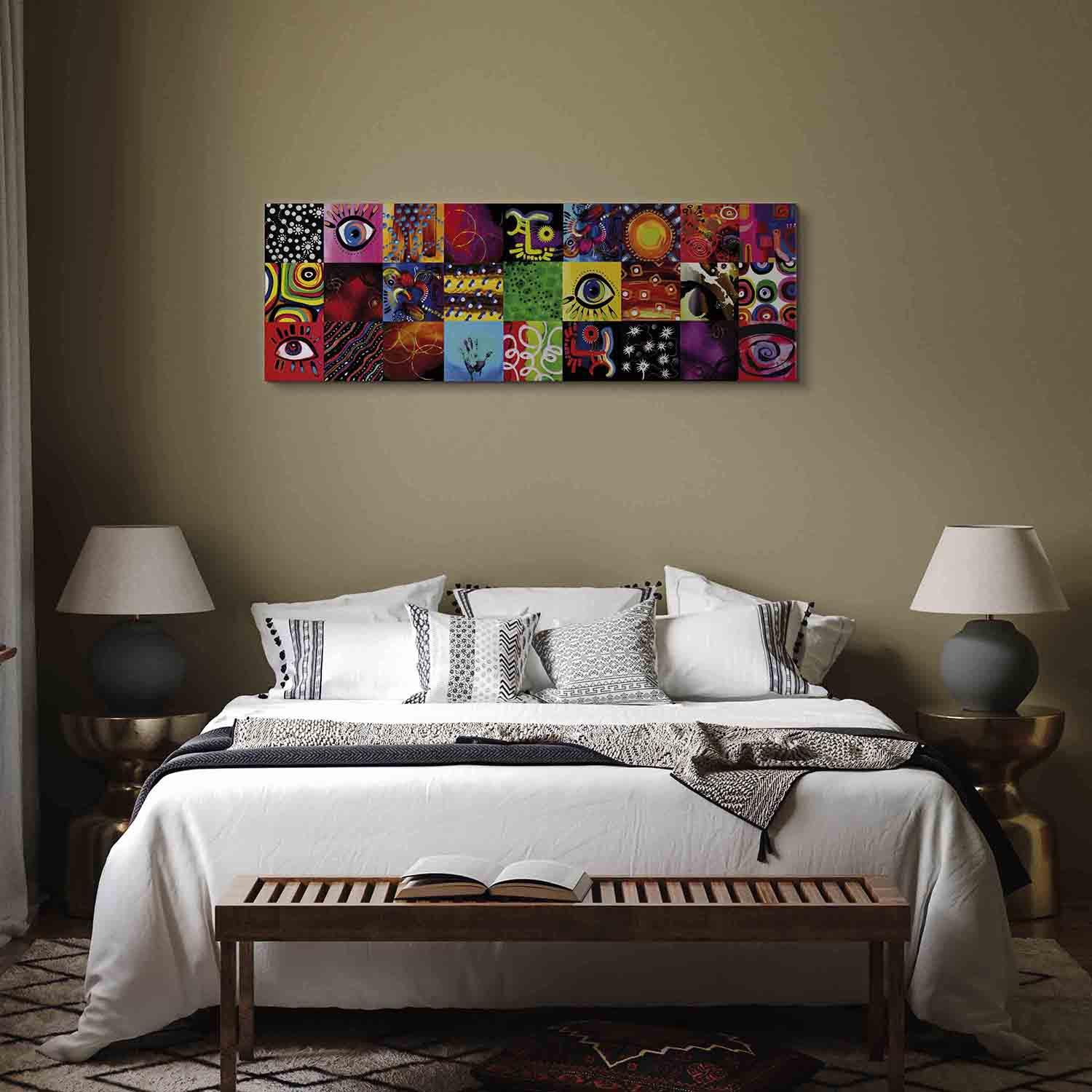 Canvas Colorful Play (1-piece) narrow - modernist cheerful abstraction