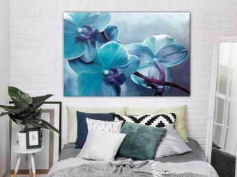 Canvas Close-up Orchids (1-piece) wide - turquoise flower petals