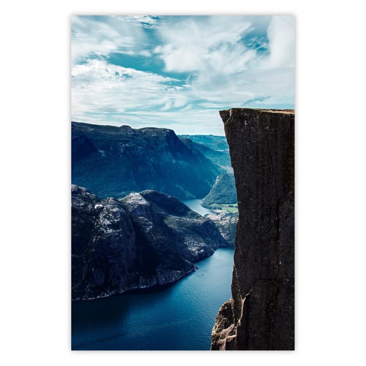 Preikestolen - picturesque landscape of rocky mountains and a large lake