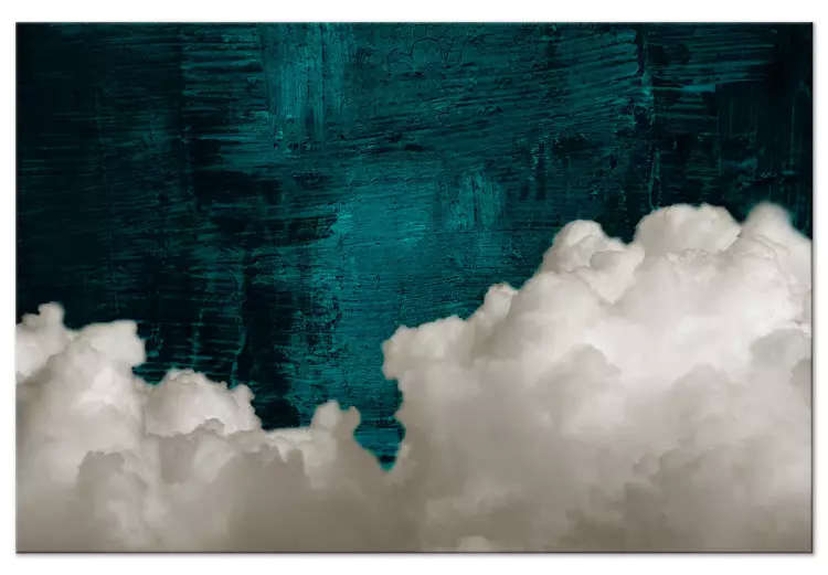Emerald Abstraction (1-piece) Wide - clouds on a green background