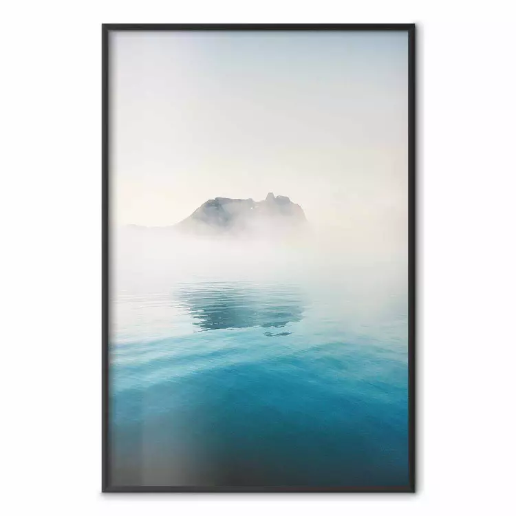 Misty Cove - composition of blue water and light mist against rocks