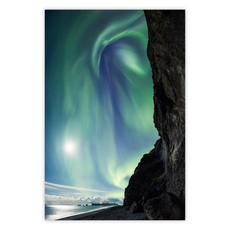 Wonder of Nature - picturesque aurora borealis in the sky amidst towering cliffs