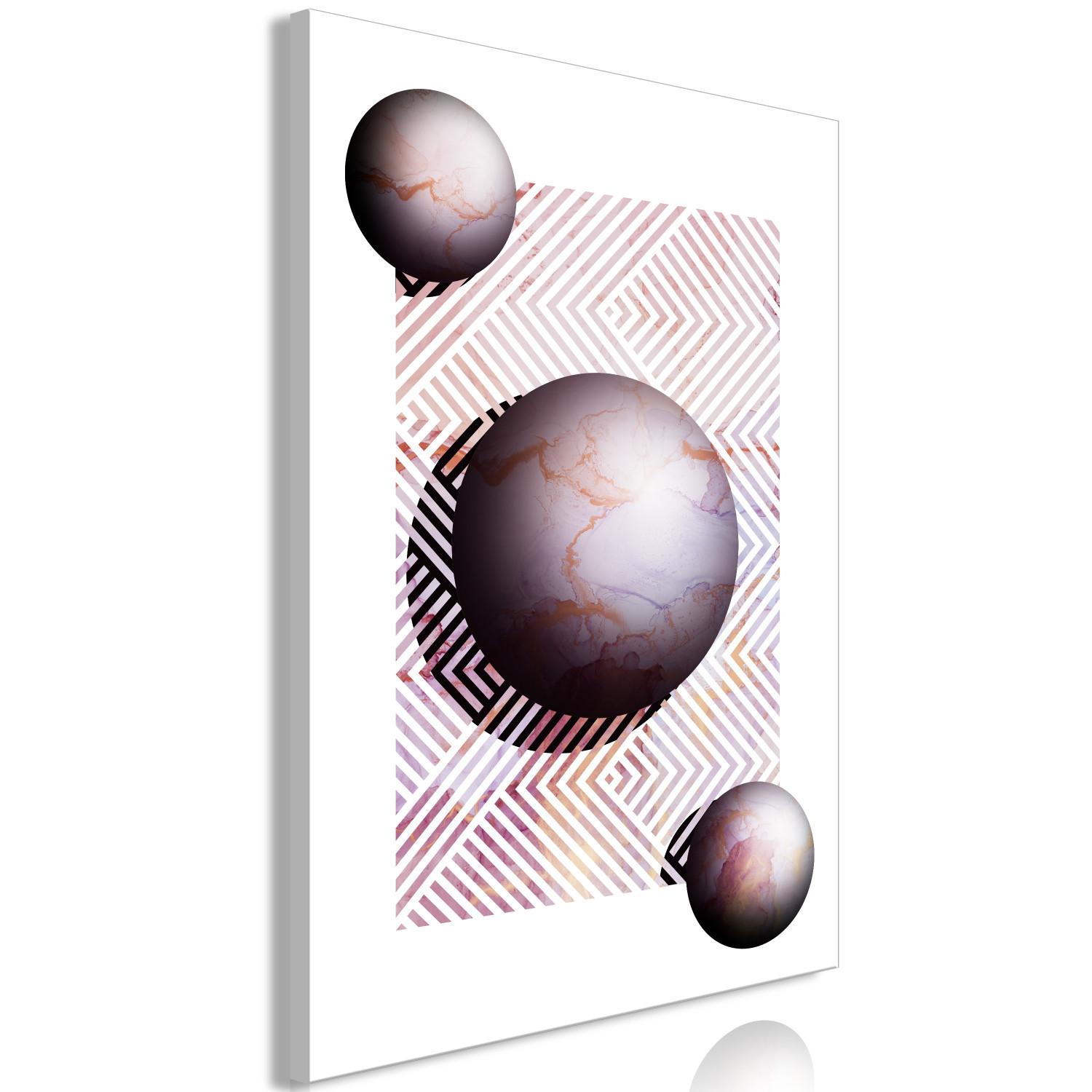 Canvas Marble Planets (1-piece) Vertical - geometric abstraction