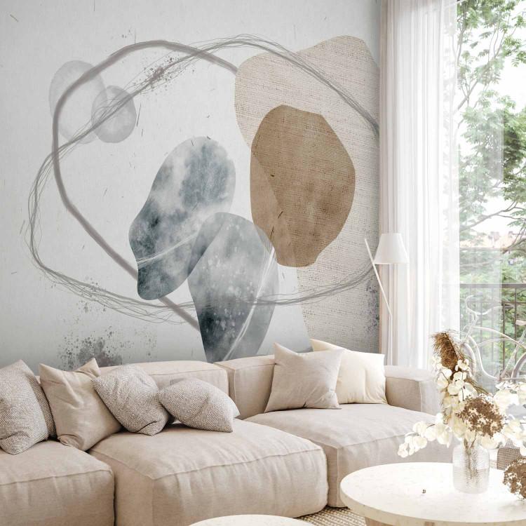 Elements - minimalist abstraction with grey and beige patterns