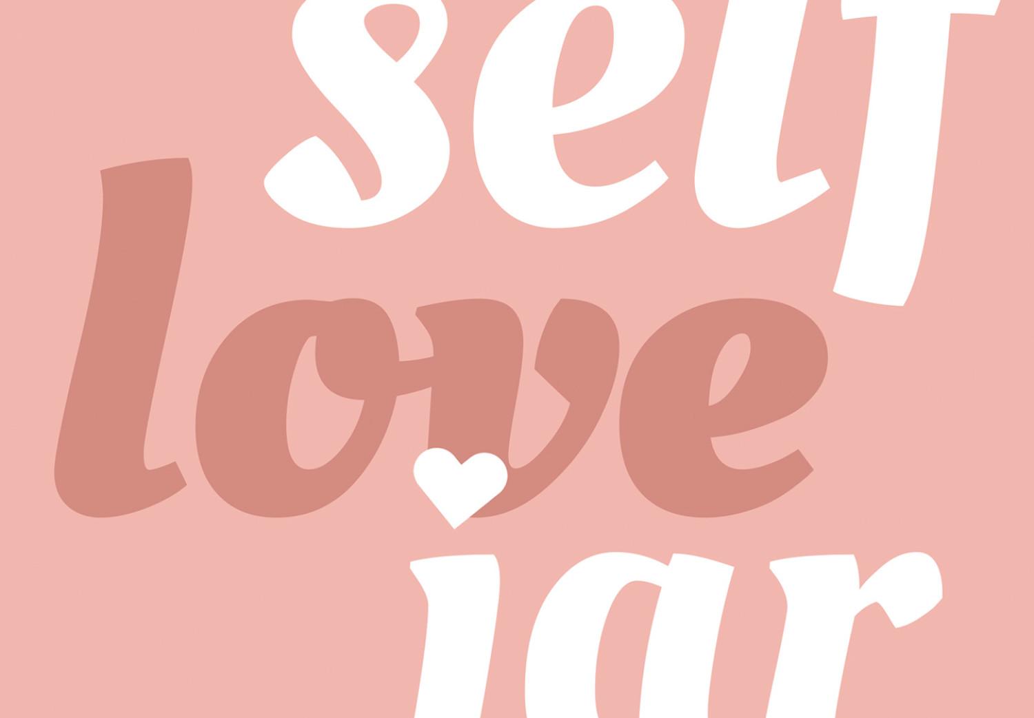 Canvas Self Love Jar (1-piece) Vertical - jar with heart and text in the background