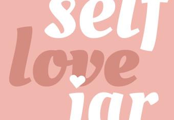 Canvas Self Love Jar (1-piece) Vertical - jar with heart and text in the background