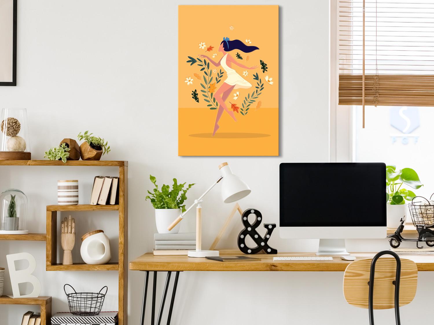 Canvas Dancing Among Flowers (1-piece) Vertical - woman amidst plants