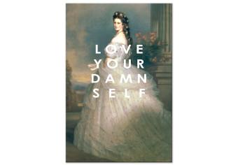 Canvas Love Your Damn Self (1-piece) Vertical - woman figure and texts