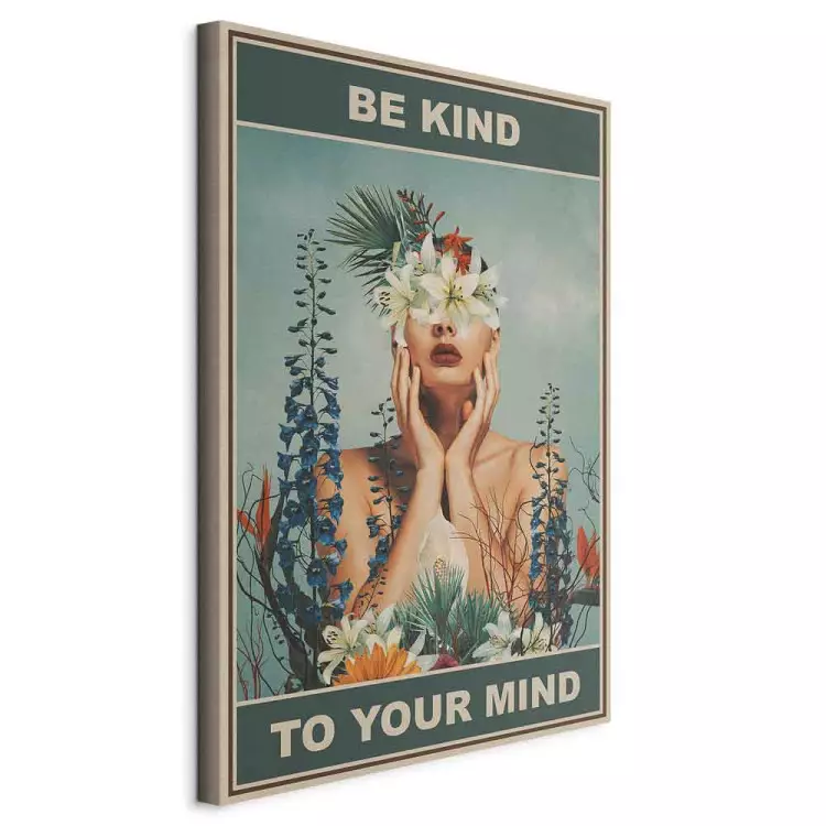 Be Kind to Your Mind (1-piece) Vertical - woman and colorful flowers