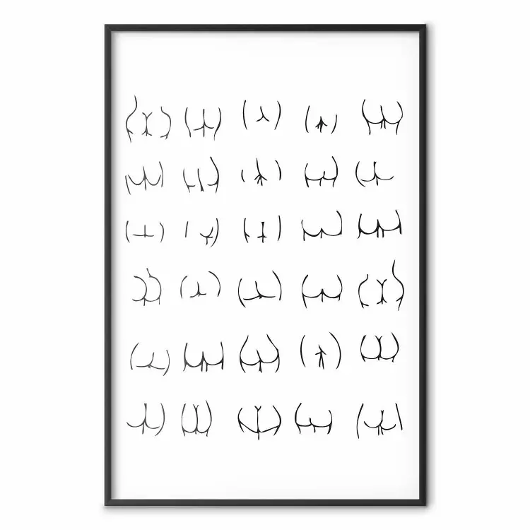 Female Shapes - composition of buttocks on a contrasting white background