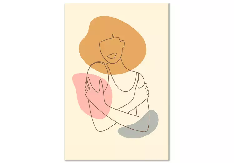 Cuddle Up (1-piece) Vertical - woman figure in lineart style