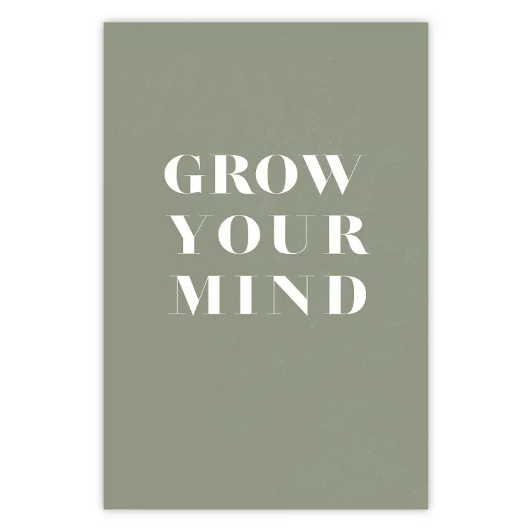 Grow Your Mind - English texts on a contrasting gray background