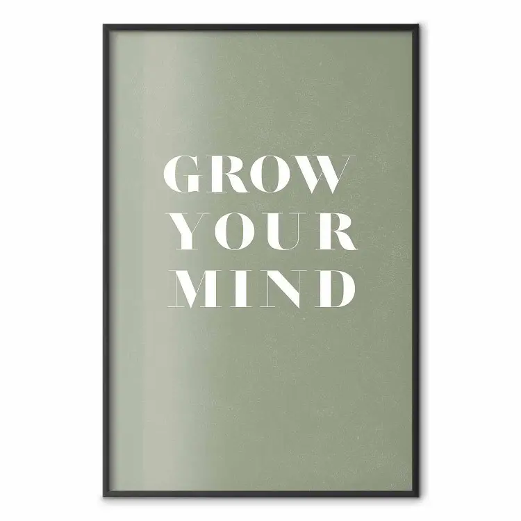 Grow Your Mind - English texts on a contrasting gray background