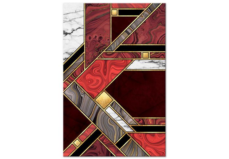Red-Gold Geometry (1-piece) Vertical - elegant abstraction