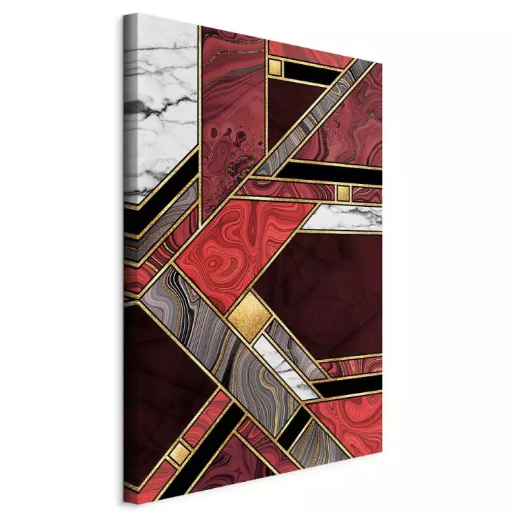 Red-Gold Geometry (1-piece) Vertical - elegant abstraction
