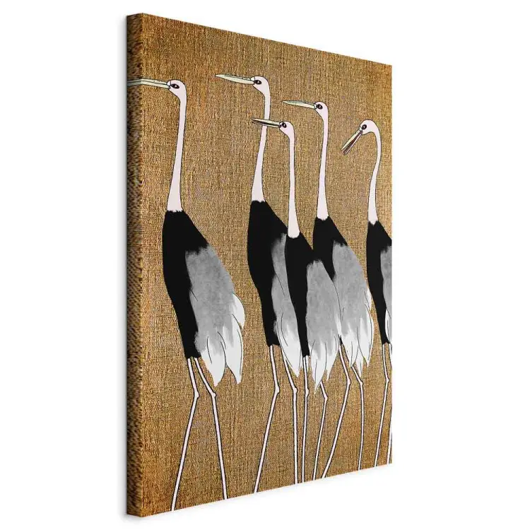 Asian Cranes Vertical - birds in Japanese style