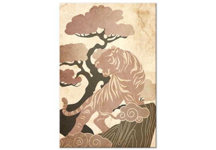 Asian King (1-piece) Vertical - wild cat among trees and clouds