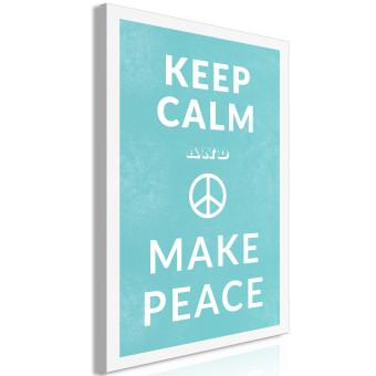 Canvas Keep Calm Make Peace (1-piece) Vertical - white English text